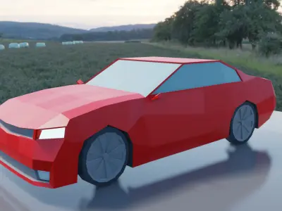 Low Poly Generic Sport Car Low-poly 3D model