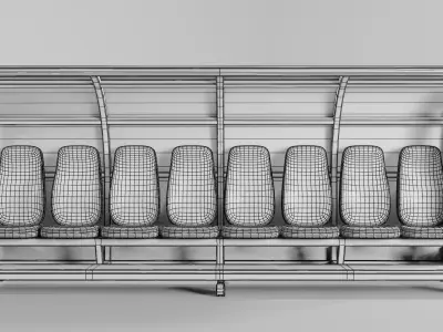 Reserved Player Bench 3D model