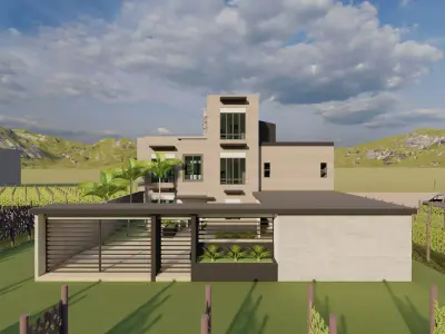 Agriculture landscape model Grapevine design  Low-poly 3D model