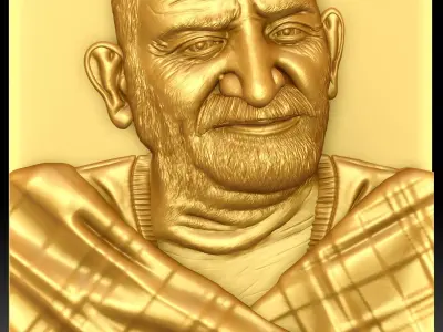 Neem Karoli Baba Relief Mural 3D print model