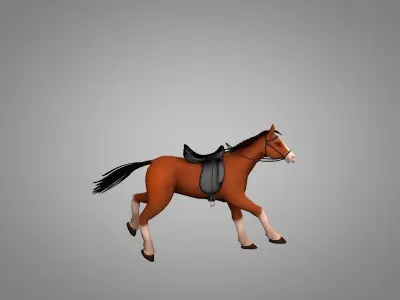 Horse equestrian Low-poly 3D model