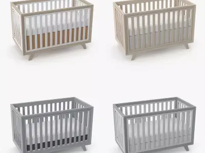 Baby Cribs Set 3D Model Collection