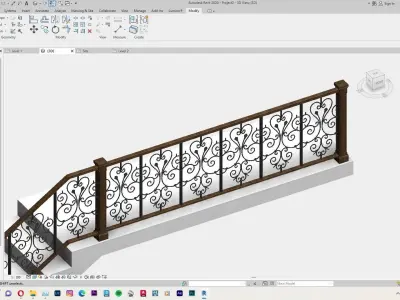 Railing Revit Family Batch 3D model