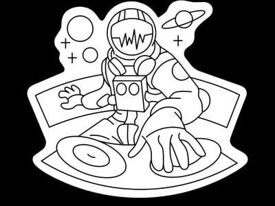 DJ Astronaut Neon Sign 3D model