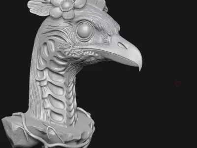 Bird sculpture 3D print model