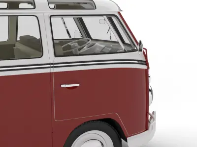 Volkswagen T1 Samba Bus 1950 3d model 3D model
