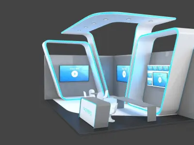 Exhibition Stand 4 Low-poly 3D model