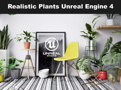 Realistic Plants Pack - Unreal Engine 4  Low-poly 3D model
