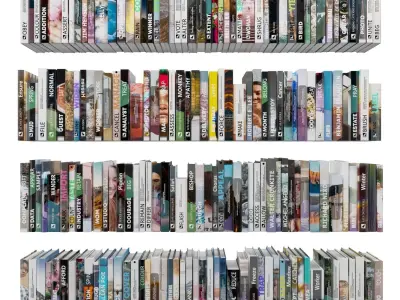 Books 150 pieces 1-7-1 Low-poly 3D model