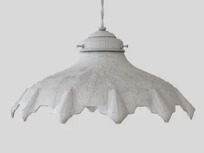 Flower Art Deco Glass Chandelier 3D model