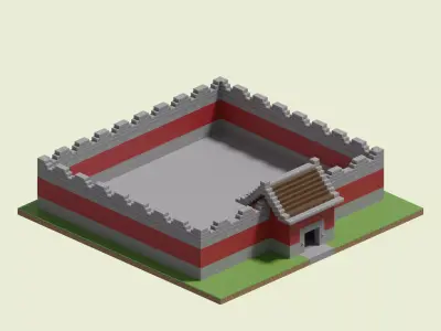 District Walls 3D model