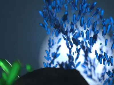 Crystal Wolf Scene Low-poly 3D model