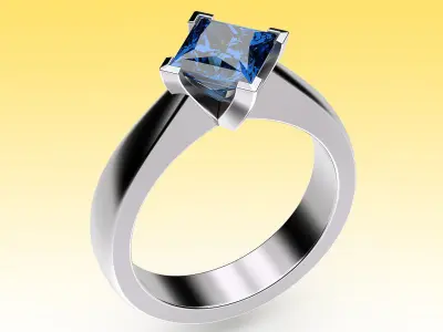 Ring Princess Solitaire  3D print model