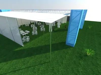 Open awning design for 500 people 3D model