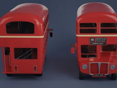 Stylized Double Decker Bus 3D model