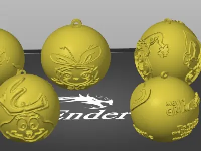 grinchmas christmas ball deco 3D print model