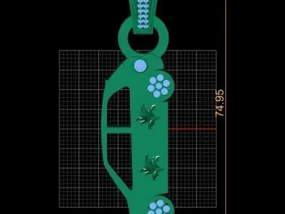 GOLDEN CAR PANDANT 3D PRINTABLE MODAL  3D print model