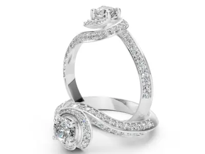 Twisted Engagment Ring 3D print model