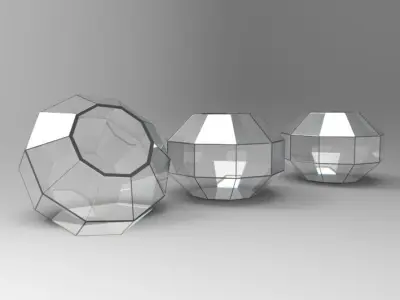 Luxury polygonal container  Low-poly 3D model