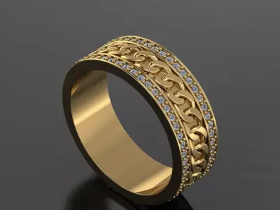 Ring chain Free low-poly 3D model