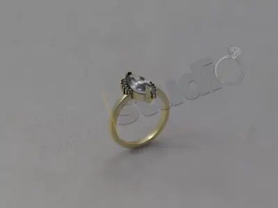 Marquise luxury ring design 3D print model