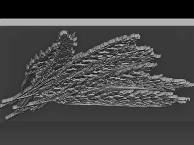 Wheat book with leaves 3D print model