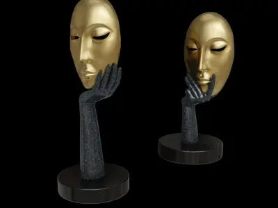 Abstract Art Face Statue Masks Luxury Home Decor Thinker 3D print model