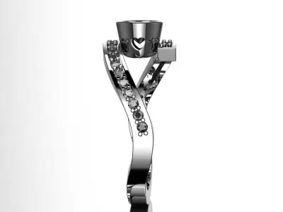 Diamond Marriage cross ring Free 3D print model