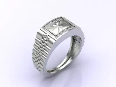 Print Ready STL 3DM  Gents Rings Diamond Men Ring  3D print model 244