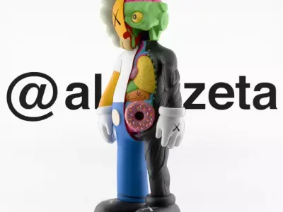 Kaws Homer Simpson and Homer Simpson Flayed Open Textured 3D model