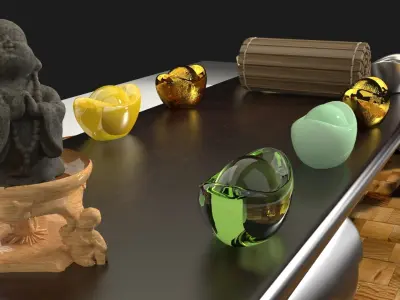 Chinese monk kid  and  bamboo slip  3D model