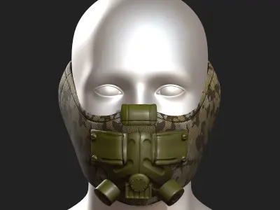 Gas mask respirator scifi futuristic 3d  Low-poly 3D model