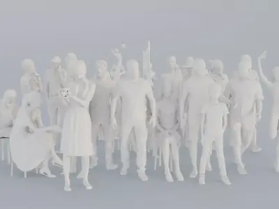 13 CASU2 SUMMER SPORT CAFE1 SITTING PEOPLE SCANS MAN WOMAN 3D print model