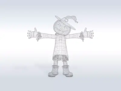 Cheerful Pumpkin Boy Halloween Character  Free 3D model purchase