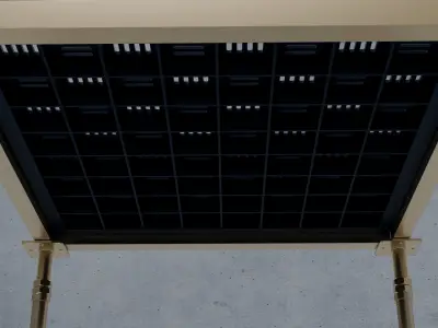 3D Raised Perforated Panel with pedestal and stringer Model 3D model