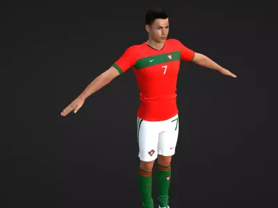 Cristiano Ronaldo - Portugal Low-poly 3D model