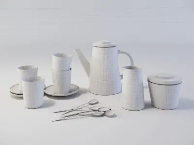 tea set Apparatus Shift porcelain 3D model