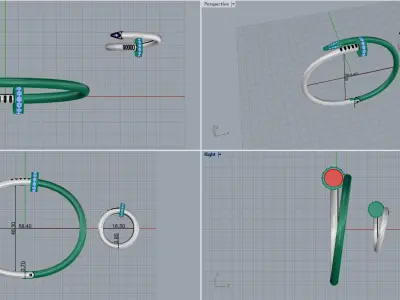 Nail Bracelet and Ring set 65678 3D print model