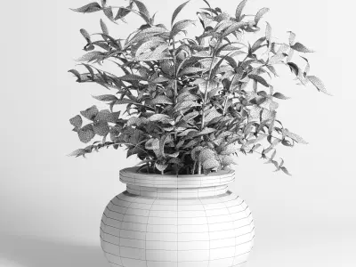 Bouquet 15 vase glass Low-poly 3D model