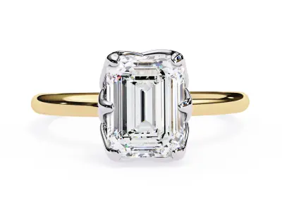 Emerald Solitaire Rings six prong Classic ring  3D print model