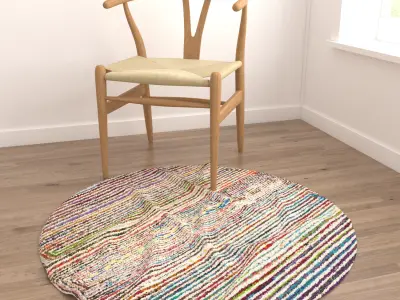Round Rug Set 255 3D model