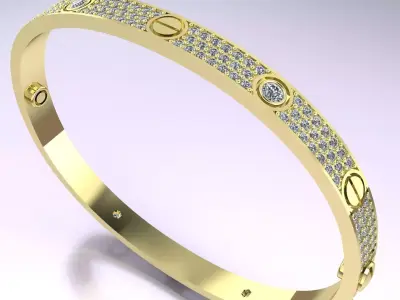 LOVE BRACELET WITH THE STONES 3D MODEL 3D print model