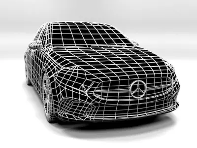 MERCEDES A CLASS 5D LOWPOLY Low-poly 3D model