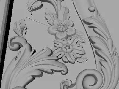 kamin ornate fireplace gold 3D model