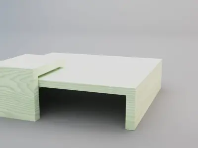 Stained Wood Coffee Table 3D model