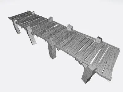 Low Poly Dock Bridge Free low-poly 3D model