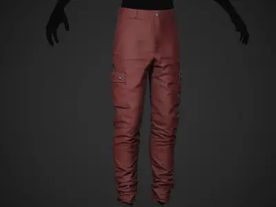 Red Snowboard Pants Style 1 Low-poly 3D model