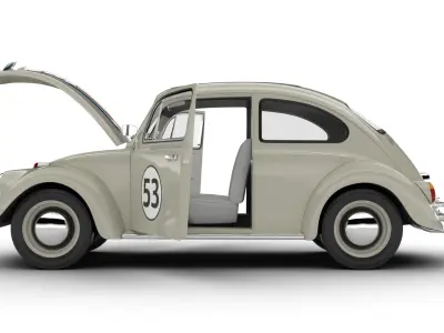 Volkswagen Beetle Herbie 1963 HQ 3d model 3D model