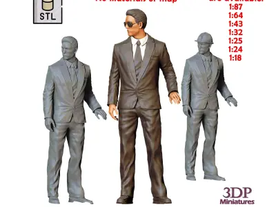 N3 Bodyguard taking care of celebrity holding car door 3D print model