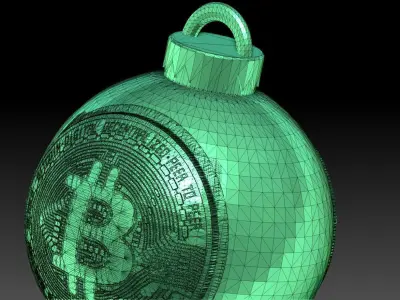 Christmas Tree Ornament - BITCOIN THEMED CHRISTMAS TREE ORNAMENT 3D print model